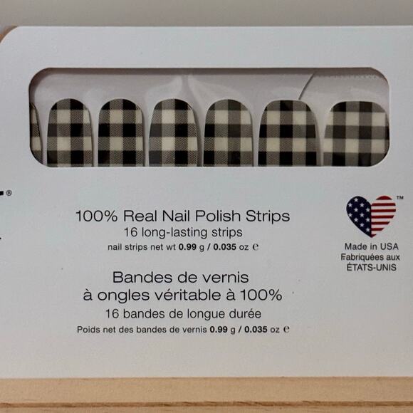 New Color Street “Plaid About You” Black Plaid Overlay Nail Strips - Picture 4 of 4